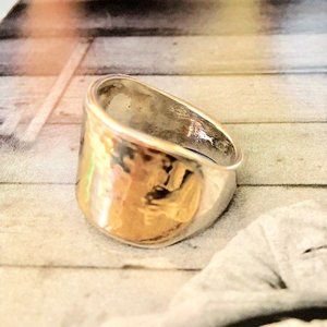 Silpada  14K Gold and Sterling Silver Ring SZ 8